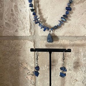 Sodalite set necklace and earrings